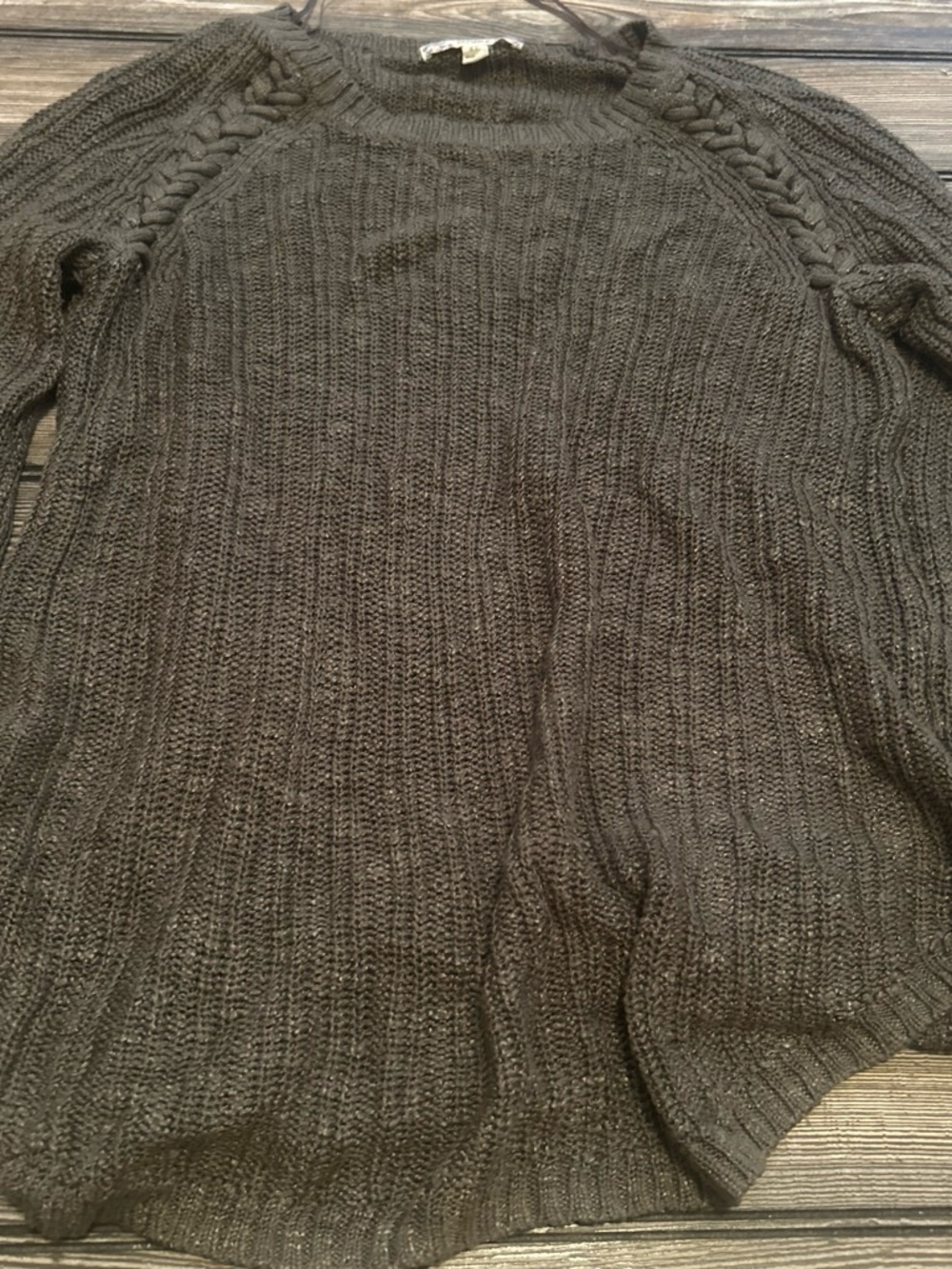 Pink Republic Olive Braided Shoulder Knit Sweater
